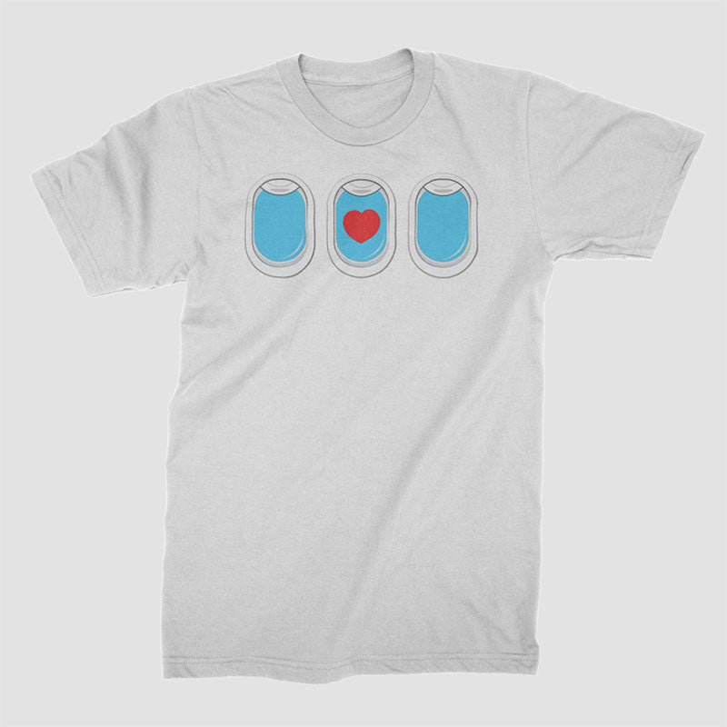 Plane Windows Heart - Custom T-Shirt airportag.myshopify.com