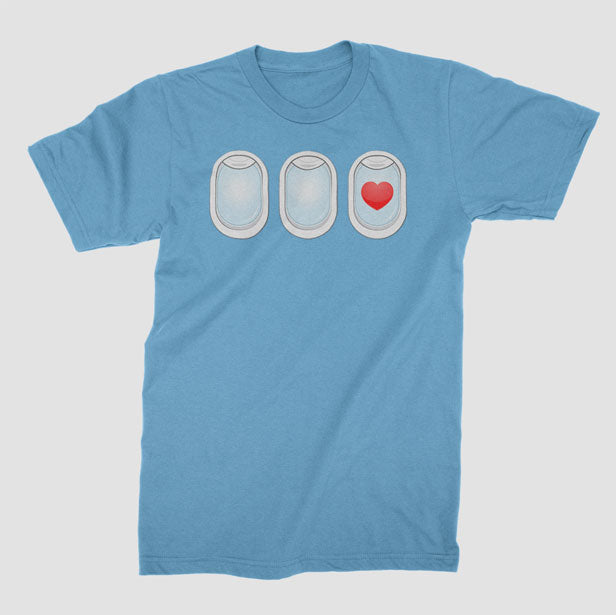 Plane Windows Heart - T-Shirt airportag.myshopify.com