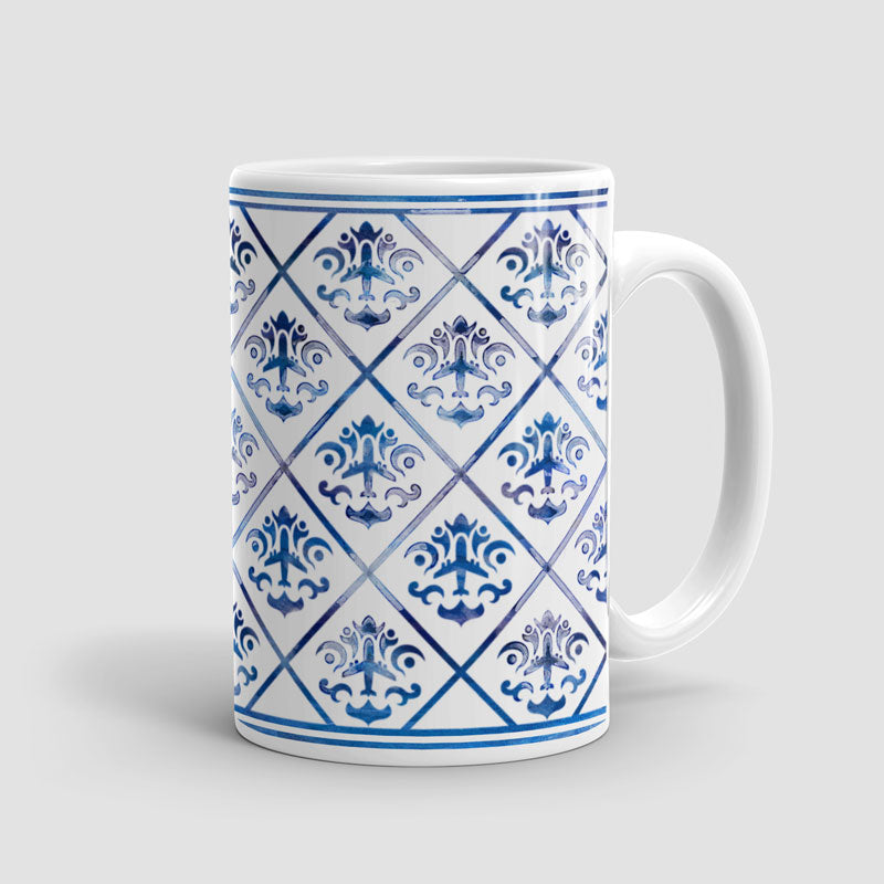 Planes Pattern Blue-and-White - Mug