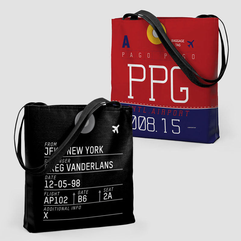 Tote Bag PPG Pago Pago Airport IATA Code PPG tote-bag-ppg-pago-pago-airport-iata-code-ppg