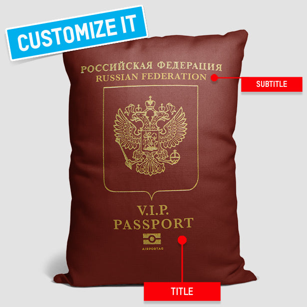 Russie - Coussin rectangulaire passeport