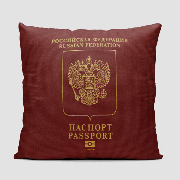 Russia - Passport Throw Pillow - Airportag