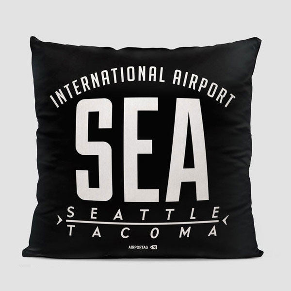 SEA Letters - Throw Pillow - Airportag
