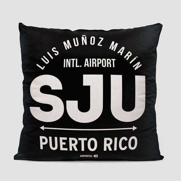 SJU Letters - Throw Pillow - Airportag