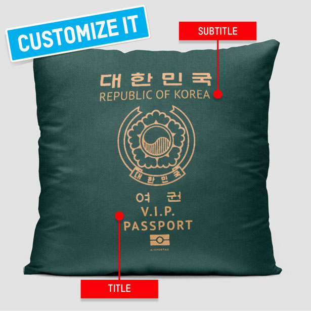 South Korea - Passport Throw Pillow