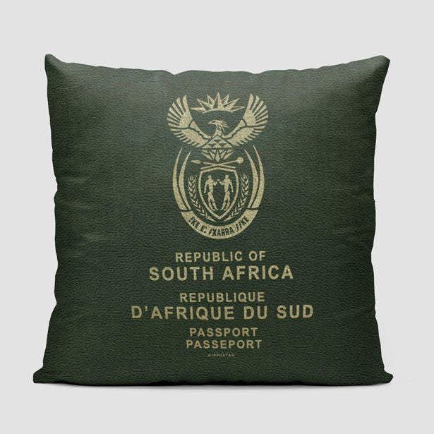 South Africa - Passport Throw Pillow - Airportag
