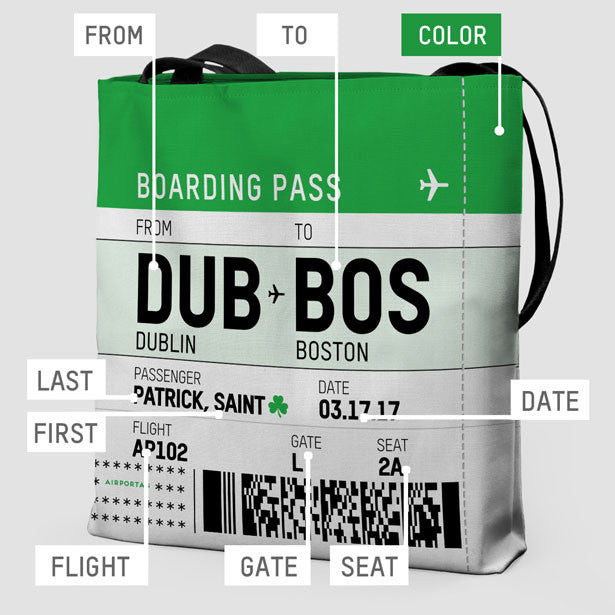 St. Patrick's Boarding Pass - Tote Bag - Airportag