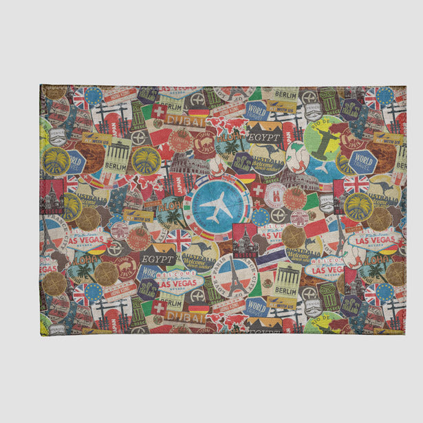 Travel Stickers - Rectangular Rug airportag.myshopify.com