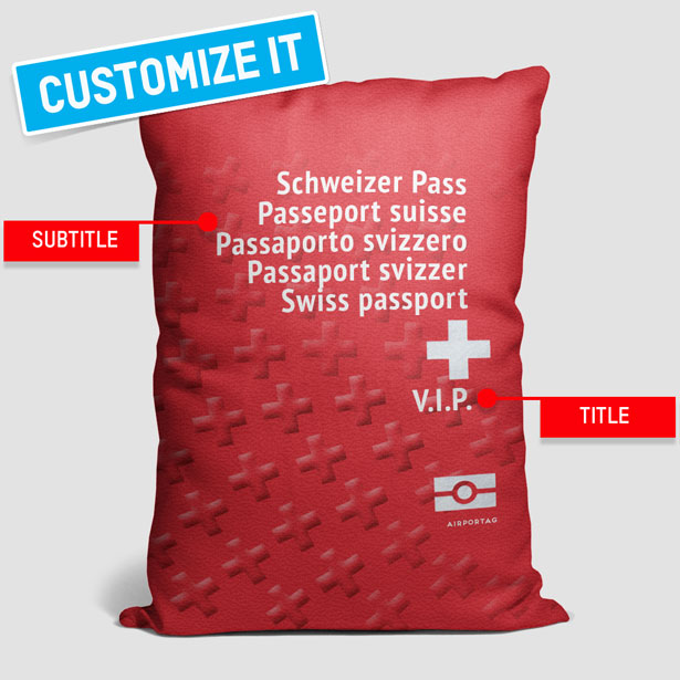 スイス - パスポート長方形枕