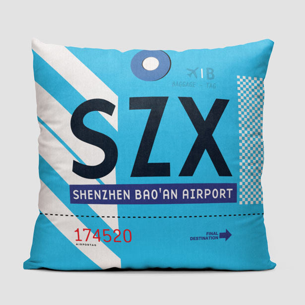 SZX - Throw Pillow - Airportag