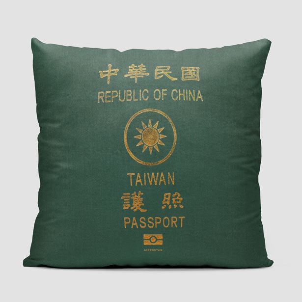 Taiwan - Passport Throw Pillow - Airportag