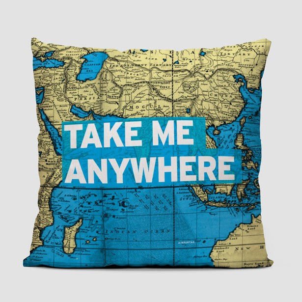 Take Me - World Map - Throw Pillow - Airportag