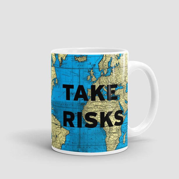 Take Risks - World Map - Mug - Airportag