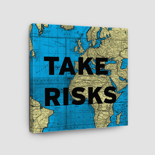 Take Risks - World Map - Canvas - Airportag