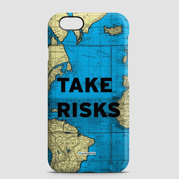 Take Risks - World Map - Phone Case - Airportag