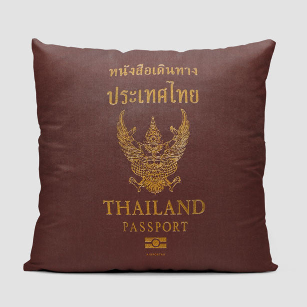 Thailand - Passport Throw Pillow - Airportag