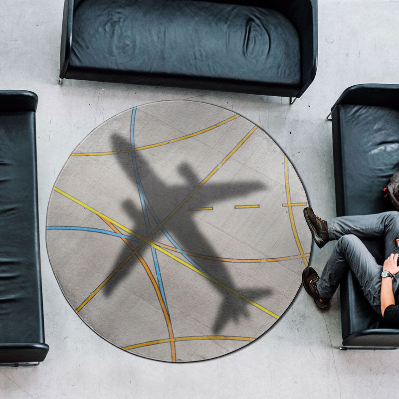 Airplane Shadow - Round Rug