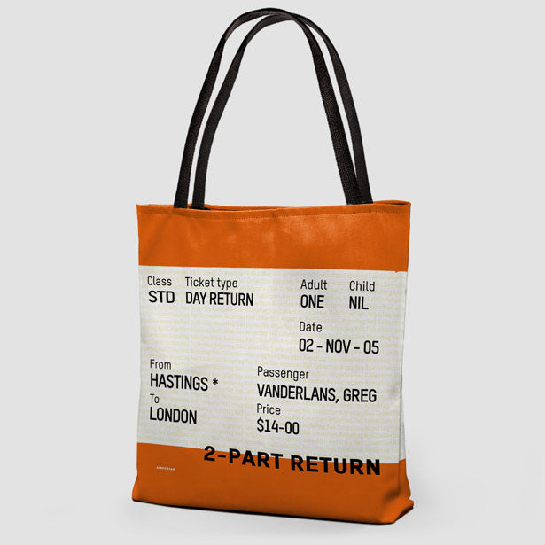Train Ticket - UK - Tote Bag - Airportag