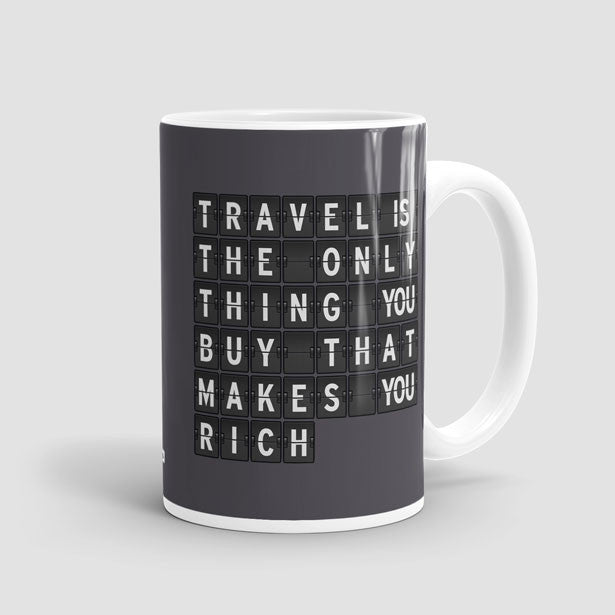 Travel is - Flight Board - Mug - Airportag