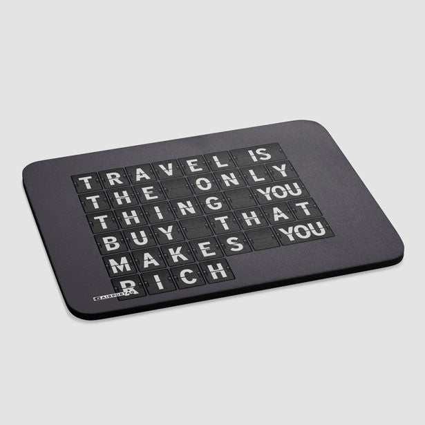 Travel is - Flight Board - Mousepad - Airportag