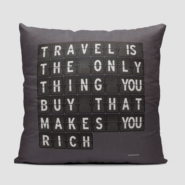 Travel is - Flight Board - Throw Pillow - Airportag