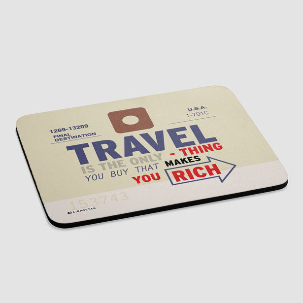Travel is - Old Tag - Mousepad - Airportag