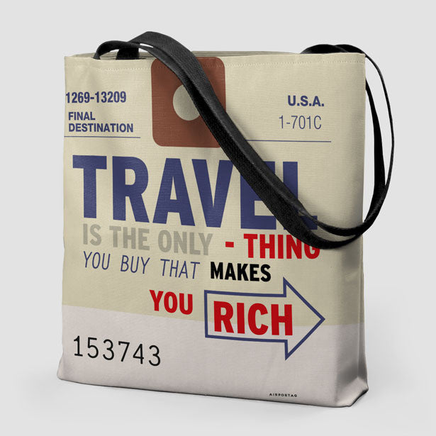 Travel is - Old Tag - Tote Bag - Airportag
