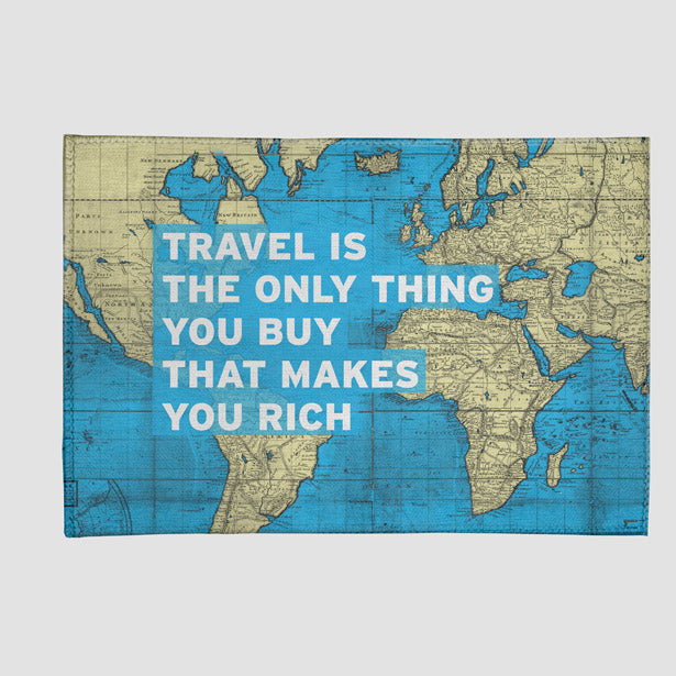 Travel is - World Map - Rectangular Rug airportag.myshopify.com