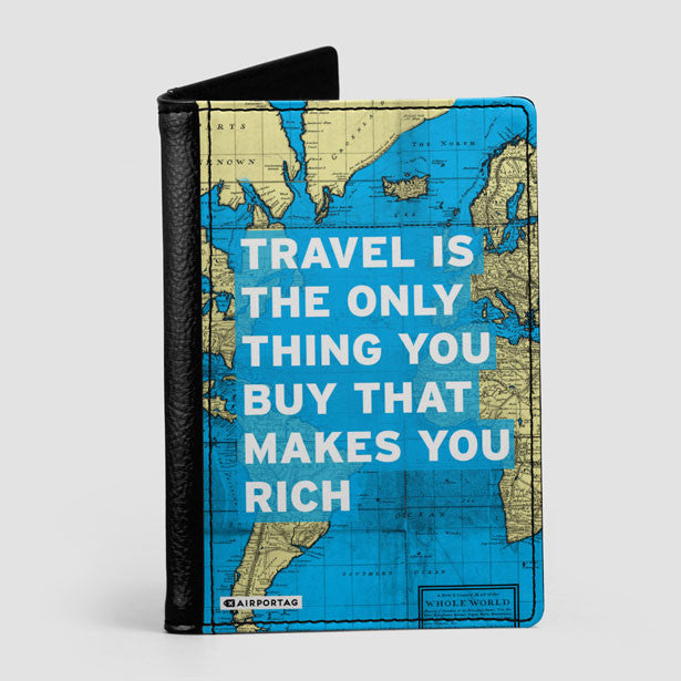 Travel is - World Map - Passport Cover - Airportag