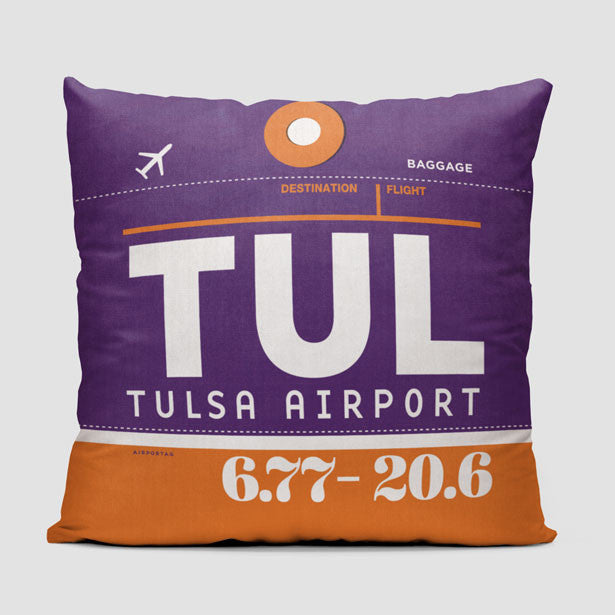 TUL - Throw Pillow - Airportag