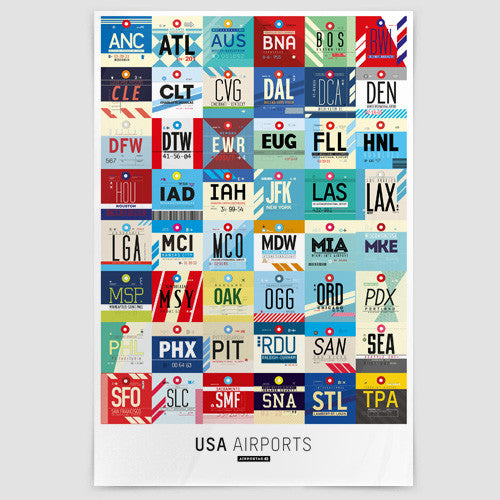USA Airports - Poster - Airportag