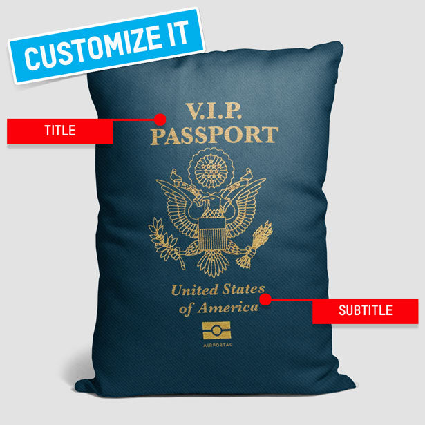 米国 - パスポート長方形枕