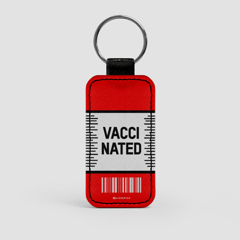 ワクチン接種済みラベル - レザー キーチェーン