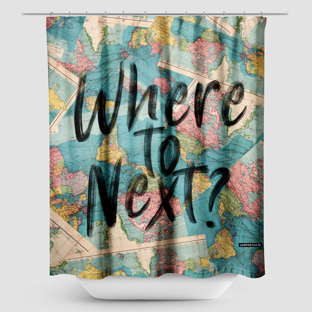 Where To Next? - Shower Curtain airportag.myshopify.com