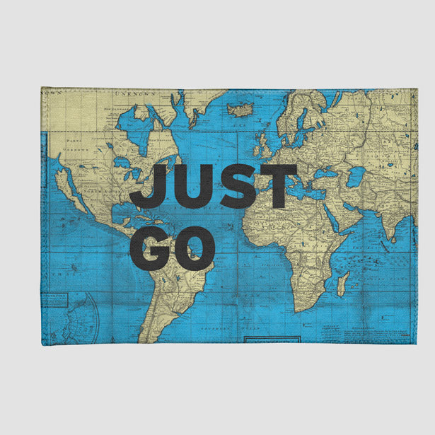Just Go - World Map - Rectangular Rug airportag.myshopify.com