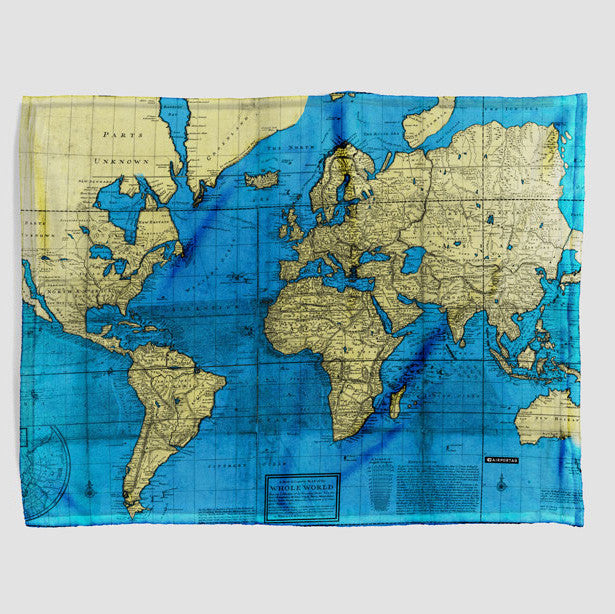 Vintage Aesthetic World Map Woven Throw Blanket
