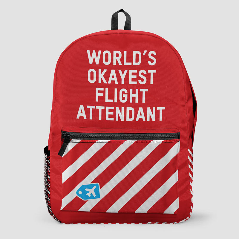 World's Okayest Flight Attendant - Backpack - Airportag
