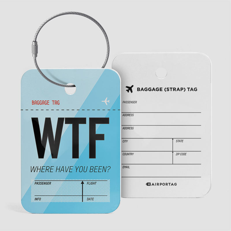 Abréviation drôle WTF - Étiquette de bagage