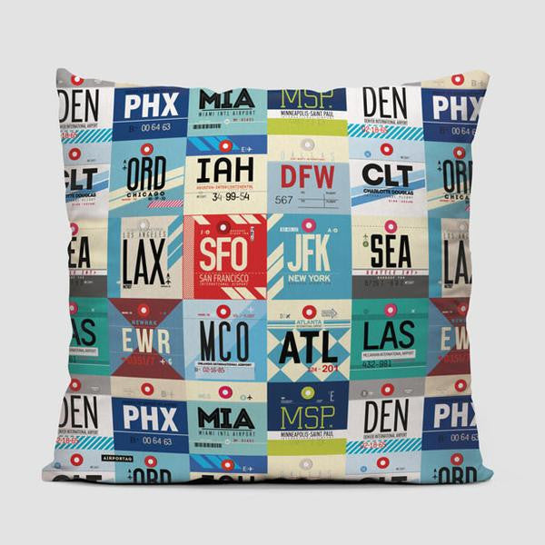 USA Airports - Throw Pillow Set - Airportag